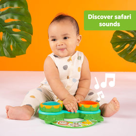 Bright Starts Safari Beats drum toy offers two modes for varied play