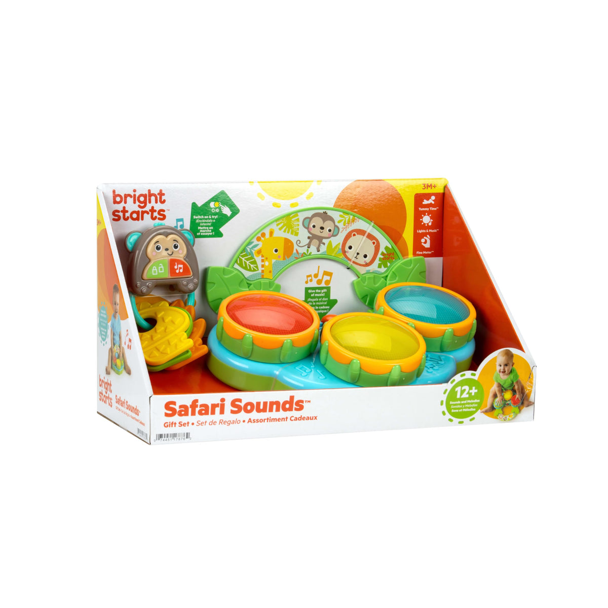 Bright Starts Safari Sounds Gift Set supports sensory-rich play from 3 months