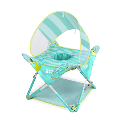 Bright Starts Sky Stripes Pop N Jump folded for easy storage and travel