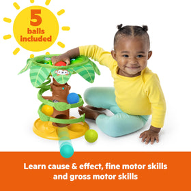 Bright Starts Tropical Twirl Ball Play Toy ball-release mode encourages crawling