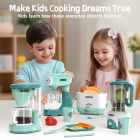BRIGPICIOUS play kitchen coffee maker encourages pretend beverages and sensory exploration