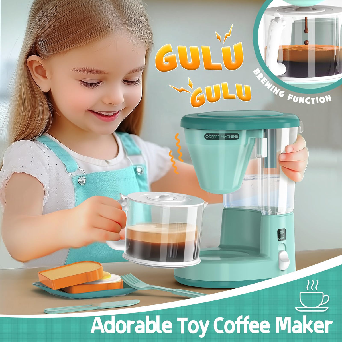 BRIGPICIOUS toy toaster with light and sound adds realistic breakfast playtime