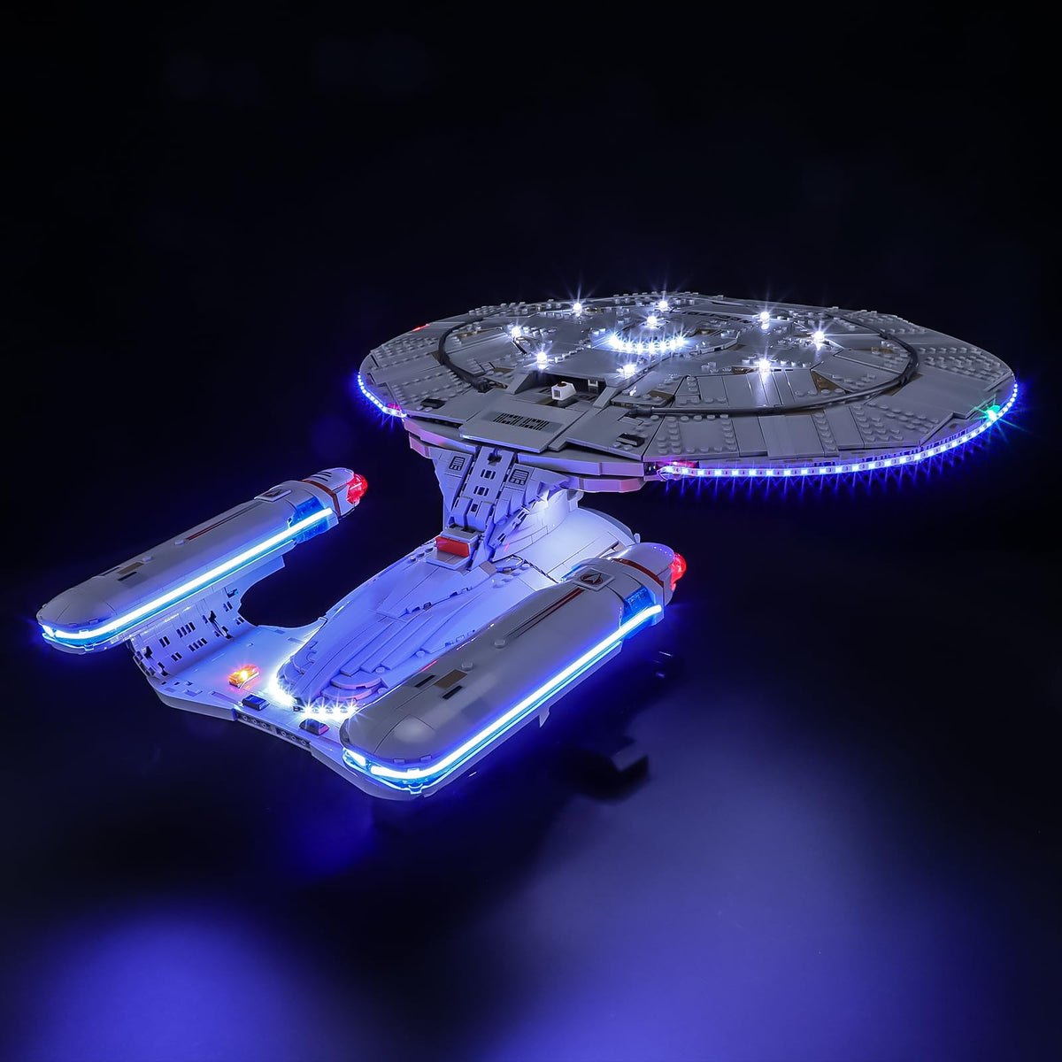 BRIKSMAX 2.0 light kit enhances LEGO Enterprise 10356 with vivid lighting for display.