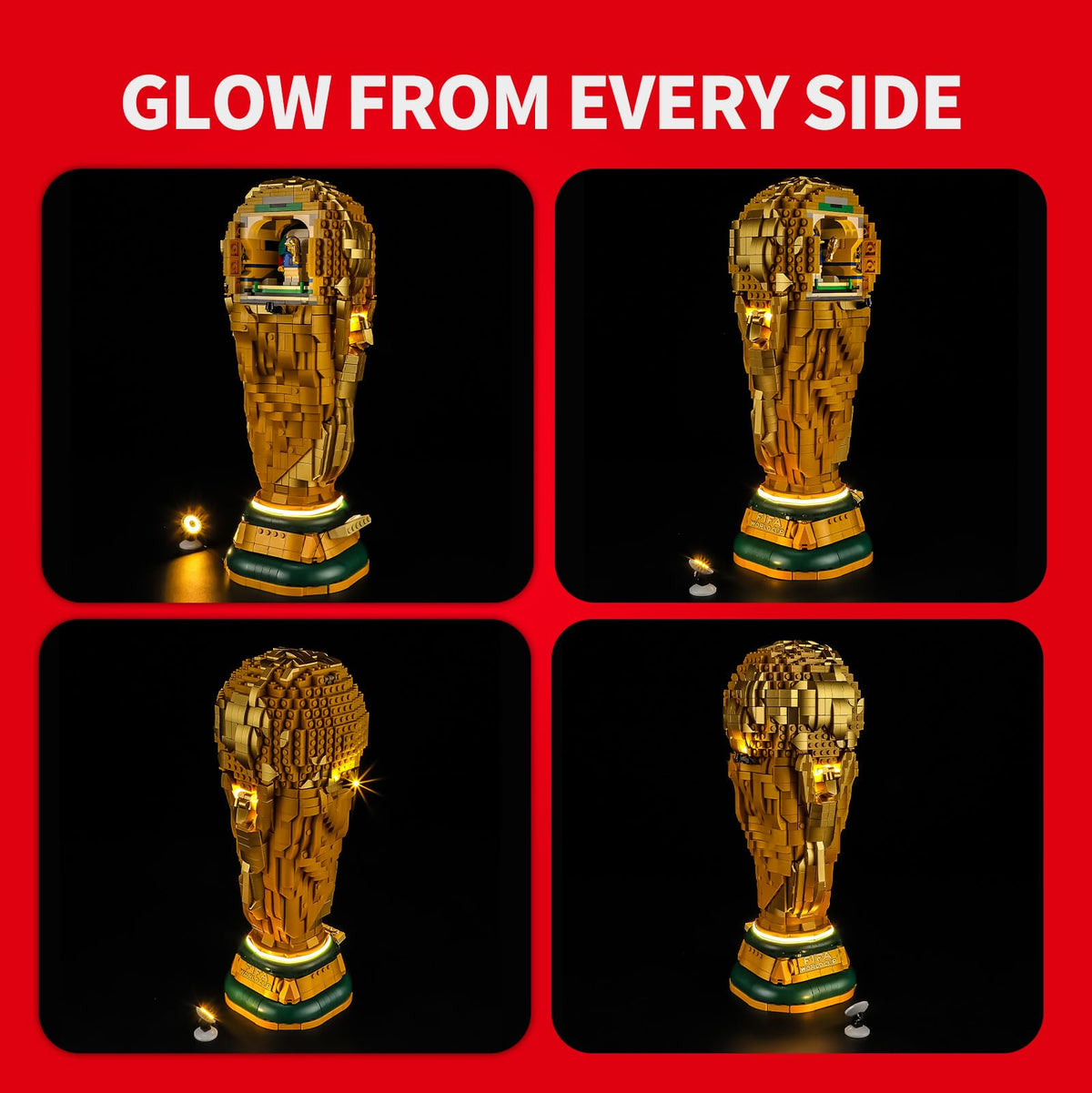 BRIKSMAX 2.0's soft glow enhances trophy display ambiance.