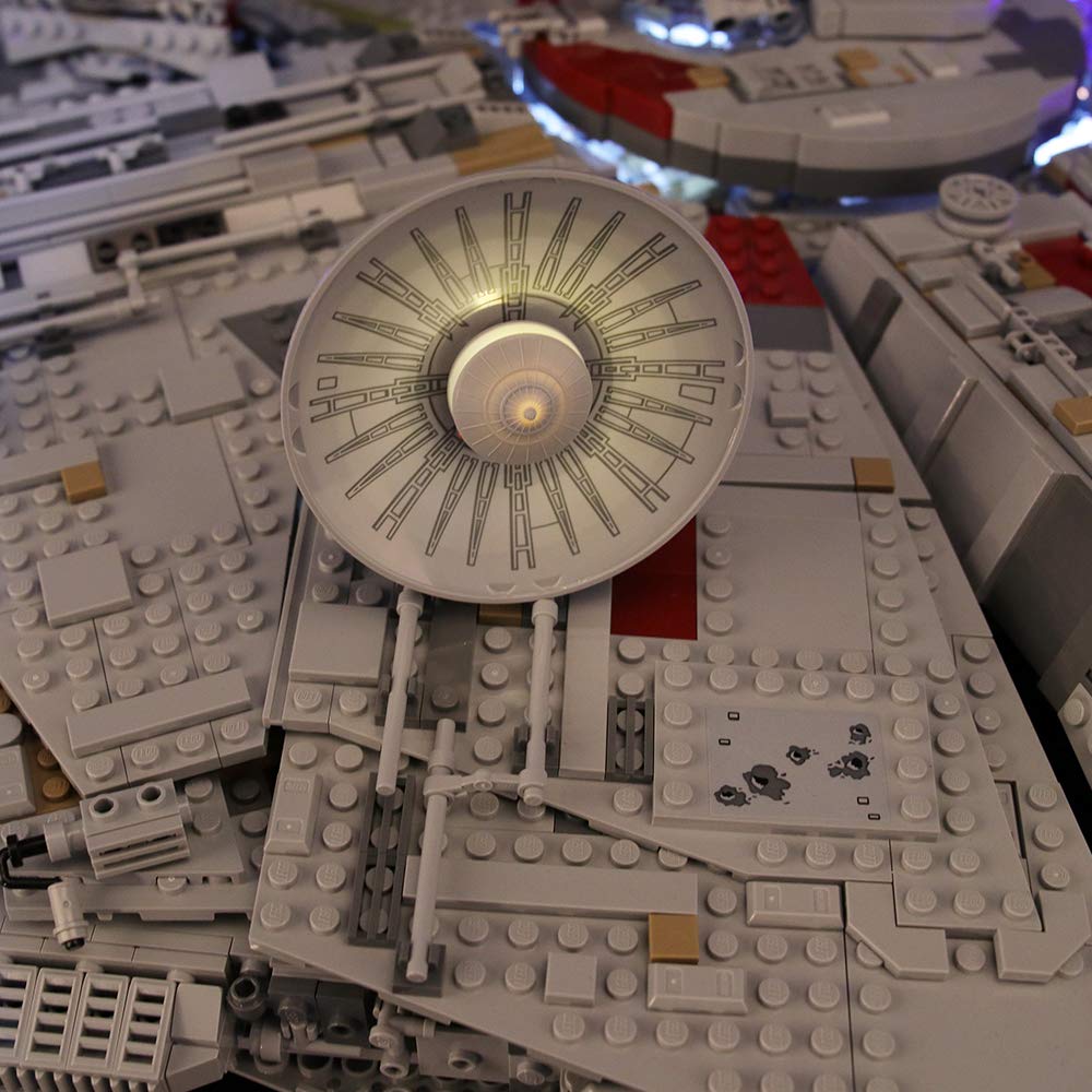 BRIKSMAX Millennium Falcon adhesive squares secure lights without damage
