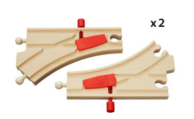 BRIO 33344 mechanical switch closeup shows durable beechwood and easy compatibility