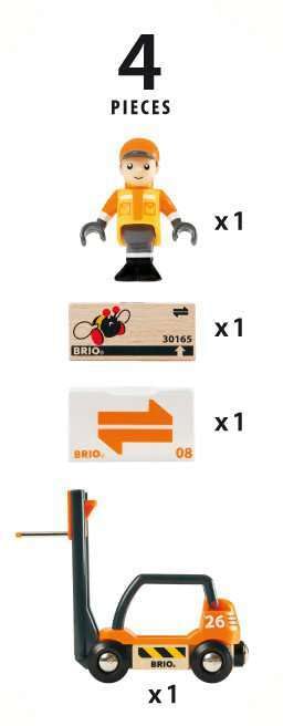 BRIO fork lift compatibility with BRIO railway system enables limitless expansion.
