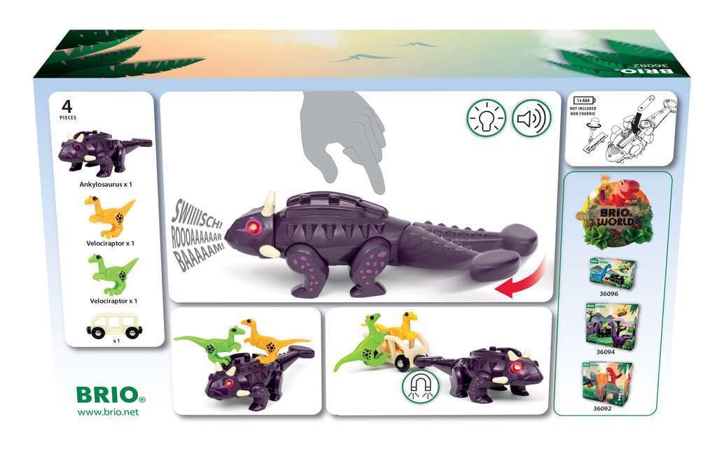 BRIO 36082 Light-up eyes spark exciting dinosaur moments for kids.