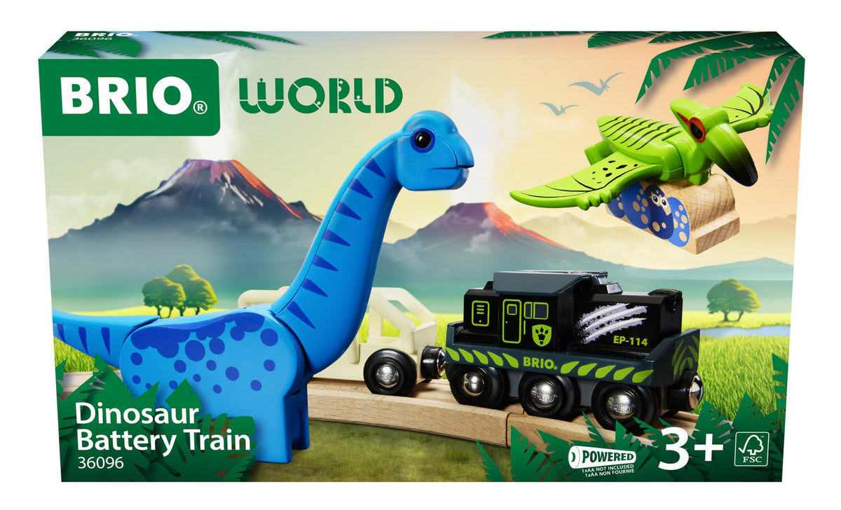 BRIO 36096 dinosaur battery train engine with front light for open-ended play