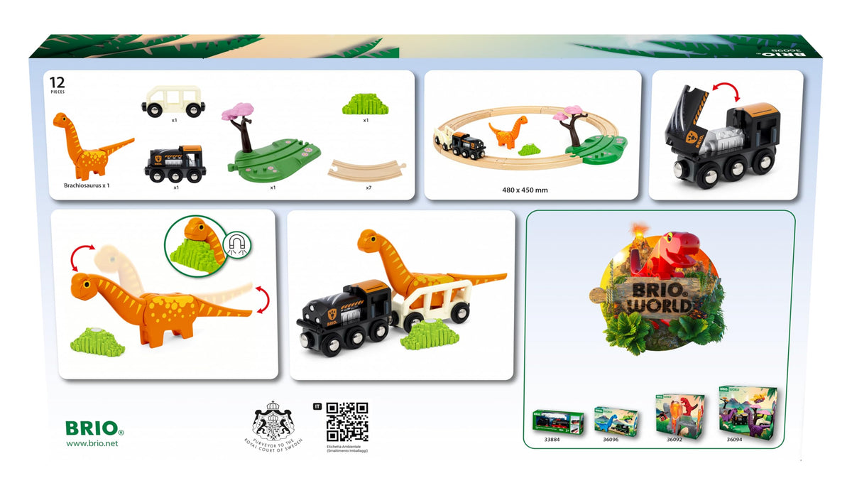 BRIO World 36098 dinosaur engine on track supports fine motor play