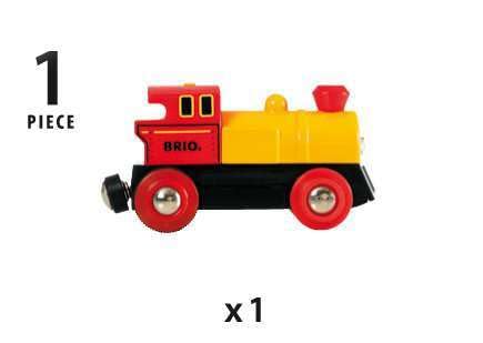 BRIO battery-powered engine headlamp in a dark tunnel, inspiring storytelling and imagination.