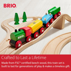 BRIO 65th anniversary set highlights FSC-certified wood and responsible design.