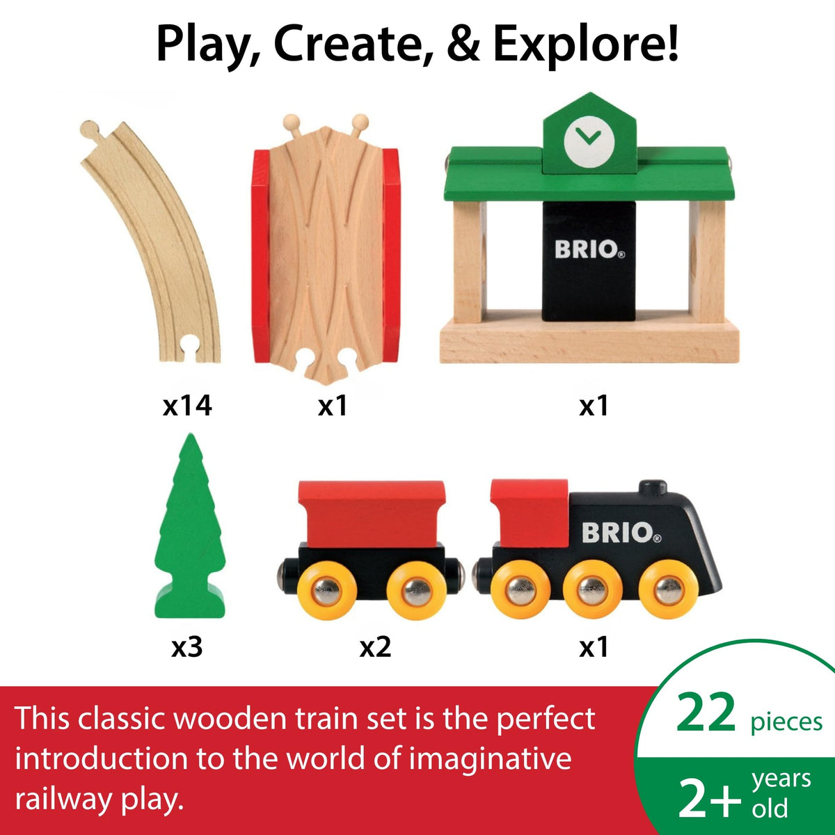 BRIO Classic Figure 8 set trees add visual depth and storytelling opportunities.