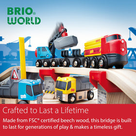 BRIO Collapsing Bridge invites open-ended play and imaginative scenarios.