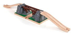 BRIO Collapsing Bridge wood grain detail highlights durable engineering.