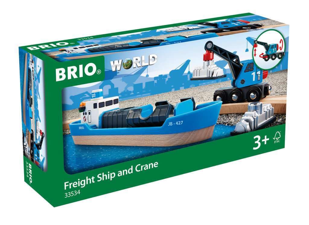 BRIO container ship detail emphasizes realistic play for budding engineers.