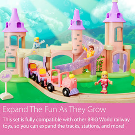 BRIO Disney Princess Castle Set wagons invite movement and early engineering exploration.