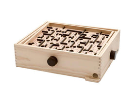 BRIO Labyrinth knobs guiding the ball on durable wooden tracks for lasting family play.