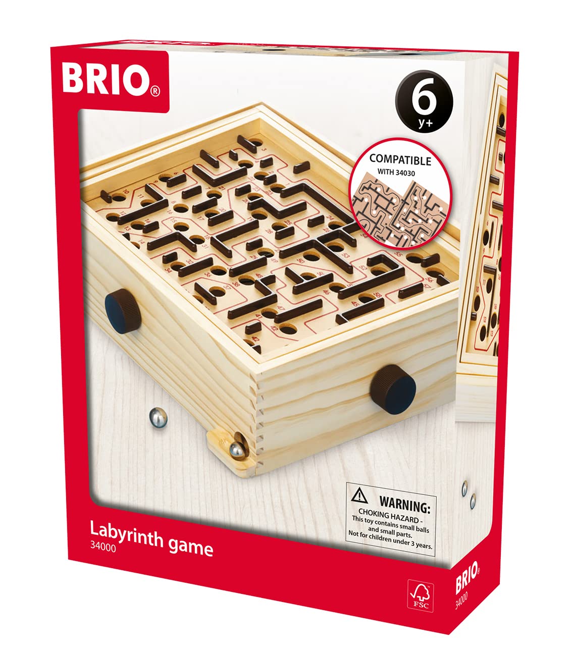 BRIO Labyrinth wooden board for focused play and coordination.