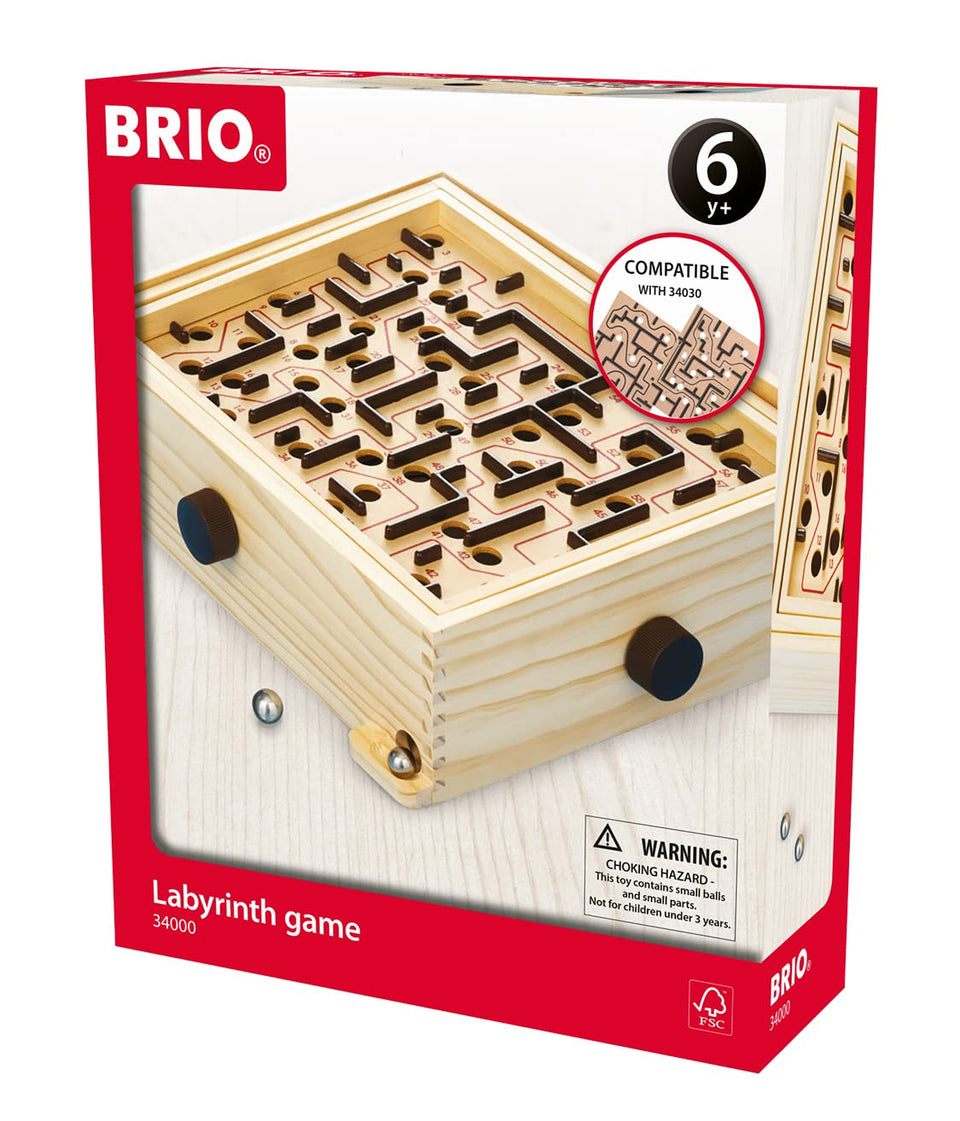 BRIO Labyrinth wooden board for focused play and coordination.