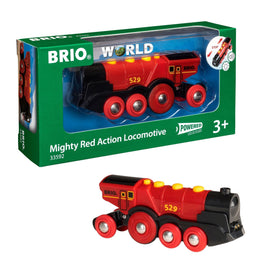 BRIO Mighty Red Action Locomotive with front light for immersive night play