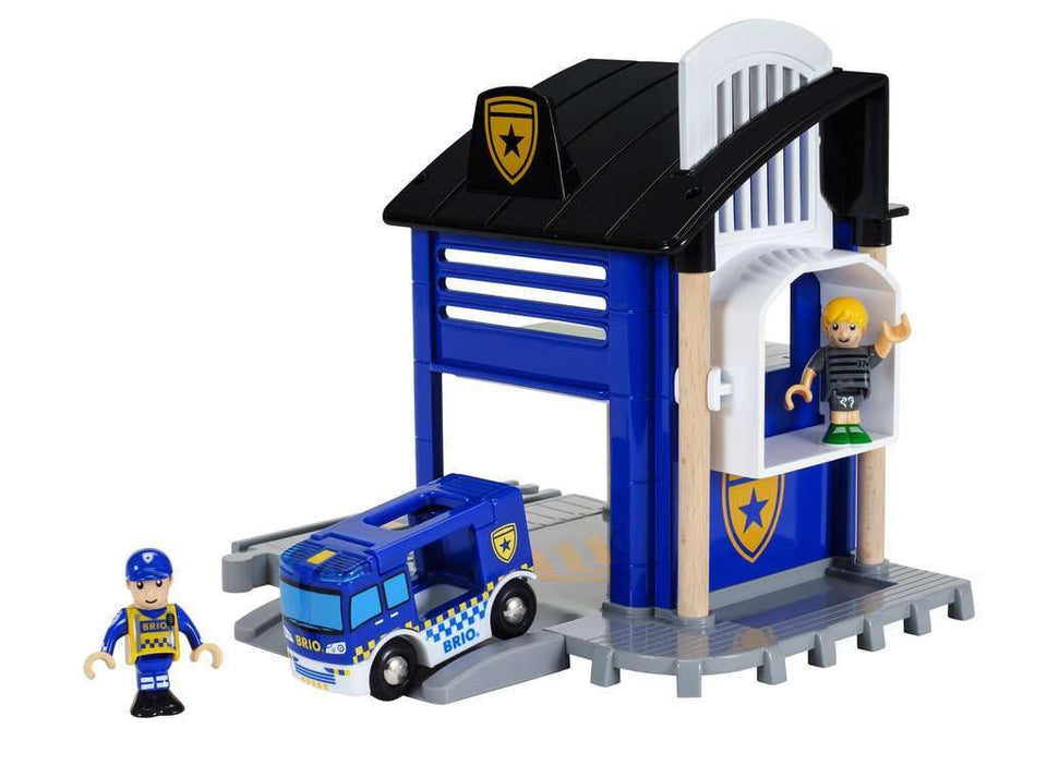 BRIO World Police Station 33813 front view for immersive pretend play
