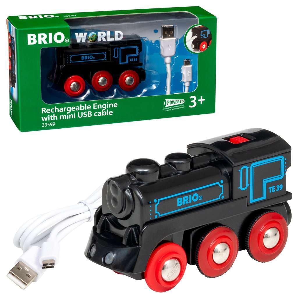 BRIO Rechargeable Engine headlamp lights the track during playtime