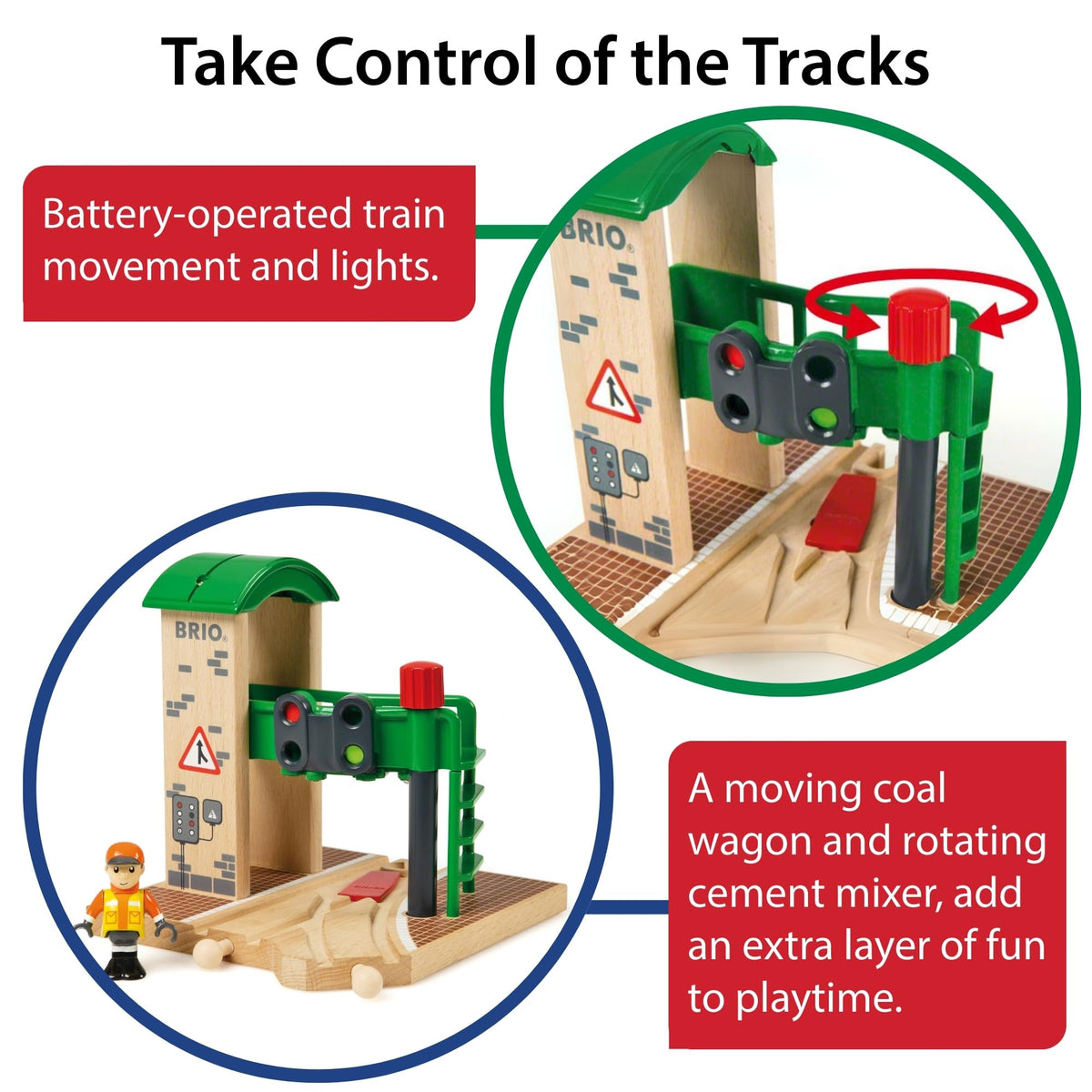 BRIO Signal Station yellow vest figurine enhances imaginative storytelling