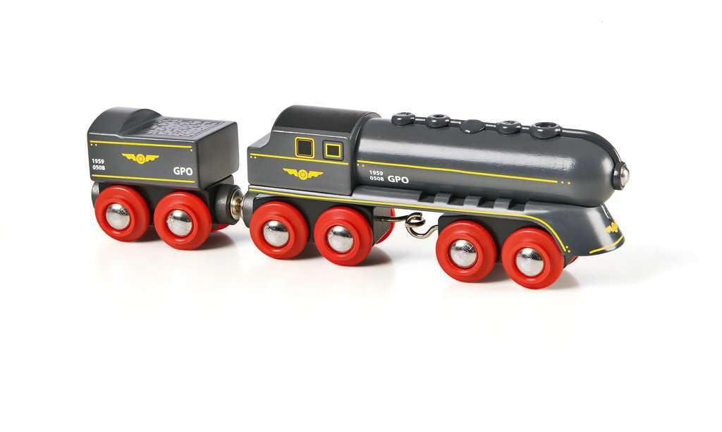 BRIO Speedy Bullet Train engine front view energizes imaginative play and fine motor skill development