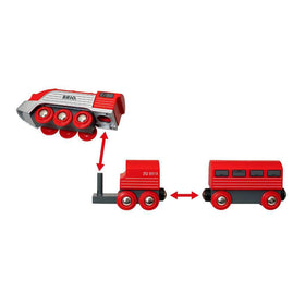 BRIO Streamline Train Set beech material with FSC-certified sourcing emphasis