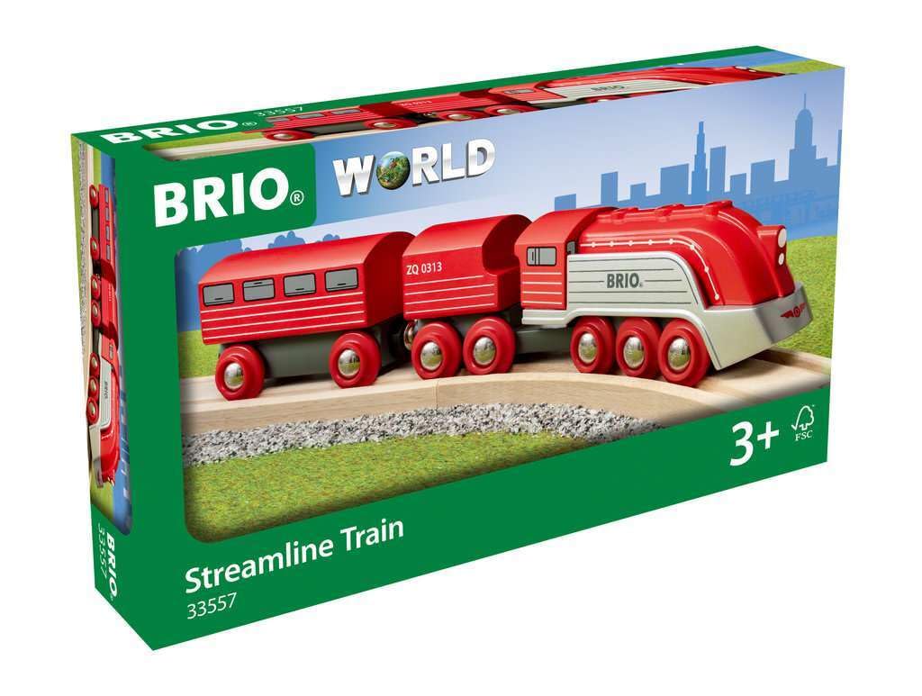 BRIO Streamline Train Set red finish highlights craftsmanship and durability