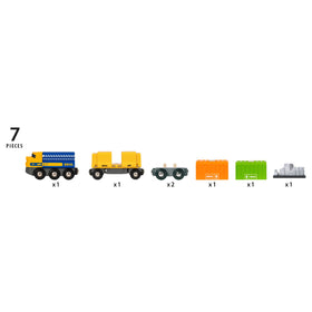 BRIO Three-Wagon Cargo Train on BRIO tracks for open-ended design