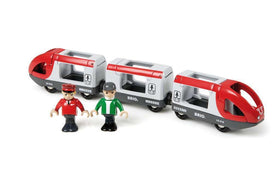 BRIO Travel Train front wagon with engineer invites imaginative play.