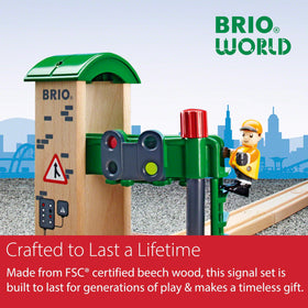 BRIO Wooden signal station accessory invites STEM-inspired building adventures
