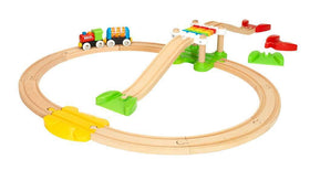 BRIO wooden train cars with smooth movement and magnetic connections