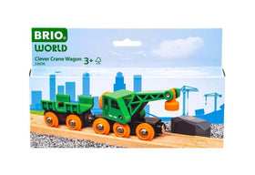 BRIO crane cab swivels for flexible cargo placement during play.