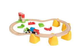 BRIO World 33710 elevated supports highlight sturdy wooden construction.