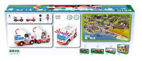 BRIO World 36035 ambulance passenger wagon side view providing safe transport of figures