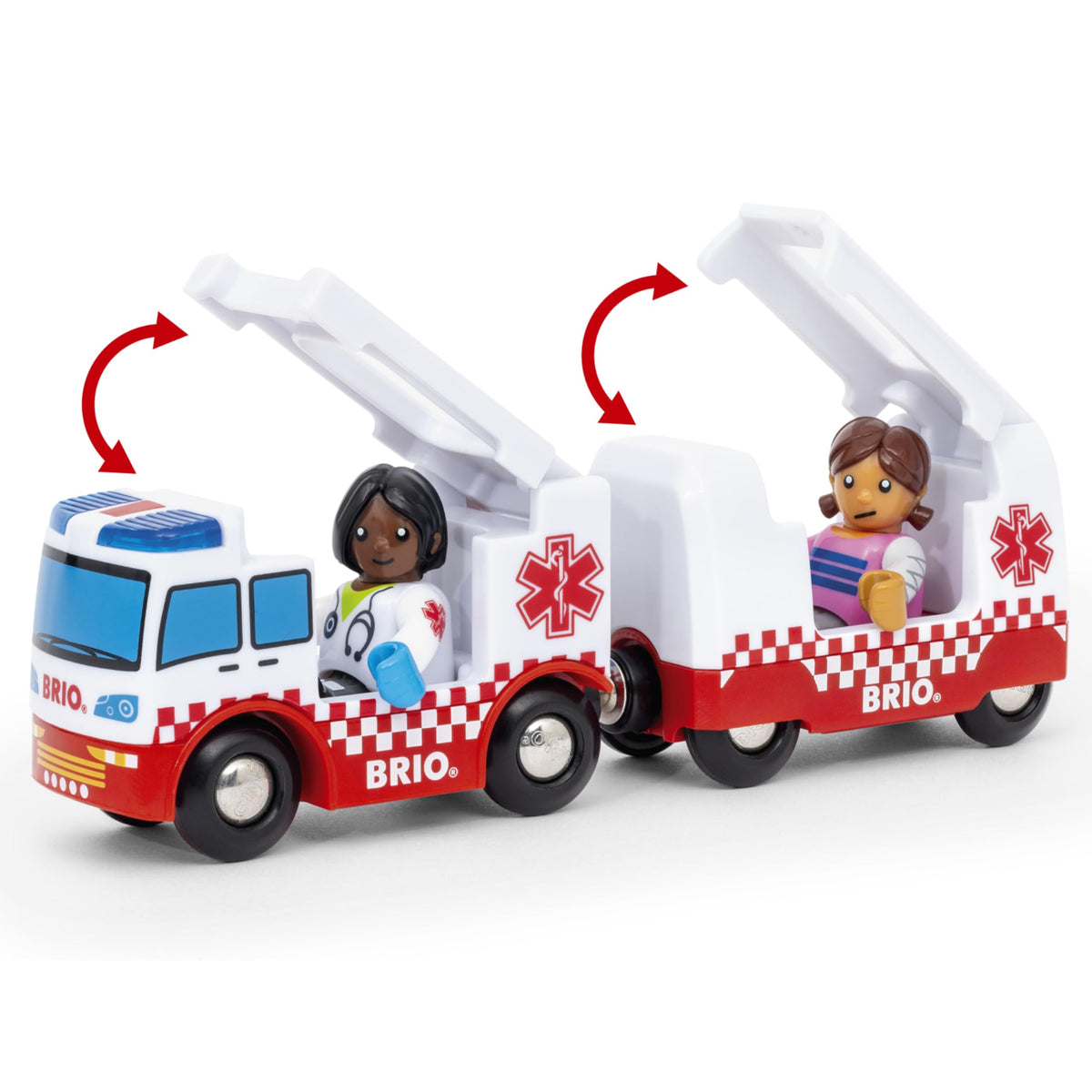 BRIO World rescue set on track-ready playboard encouraging fine motor skills