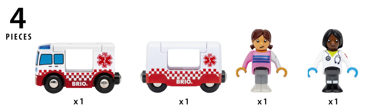 BRIO World paramedic figure engaging children in emergency scene role play