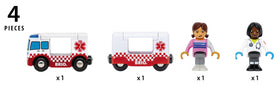 BRIO World paramedic figure engaging children in emergency scene role play