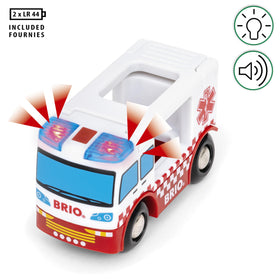 BRIO World rescue ambulance sirens and lights to spark storytelling