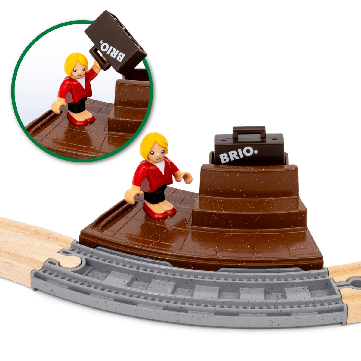 BRIO World 36079 luggage adds authentic travel detail for pretend trips.