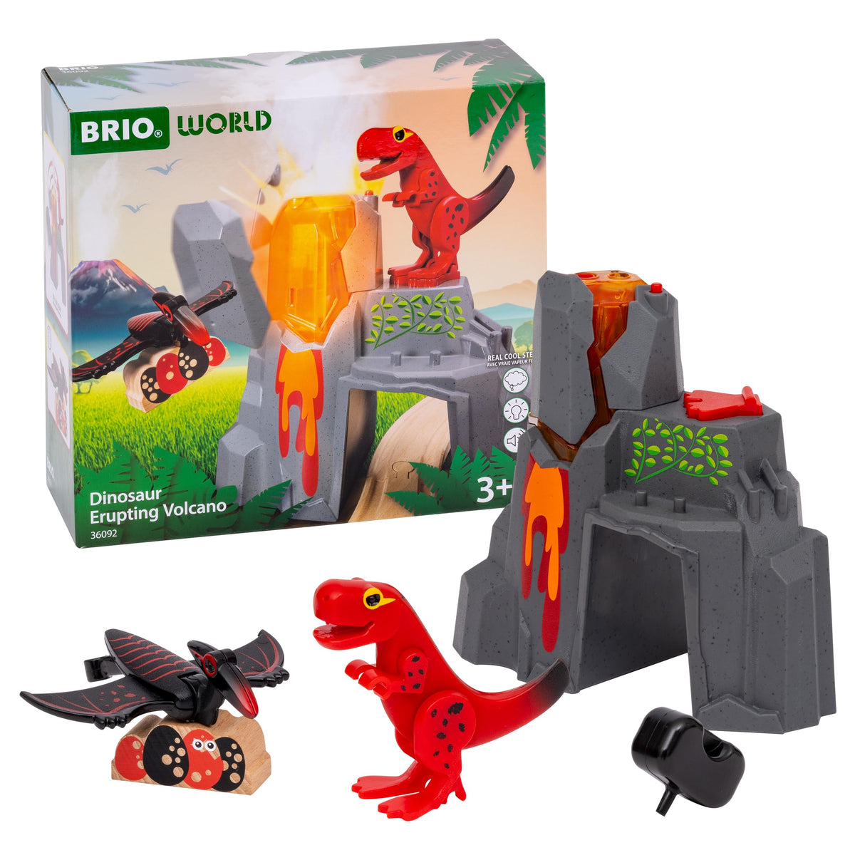 BRIO World 36092 erupting volcano with glowing lava for immersive play