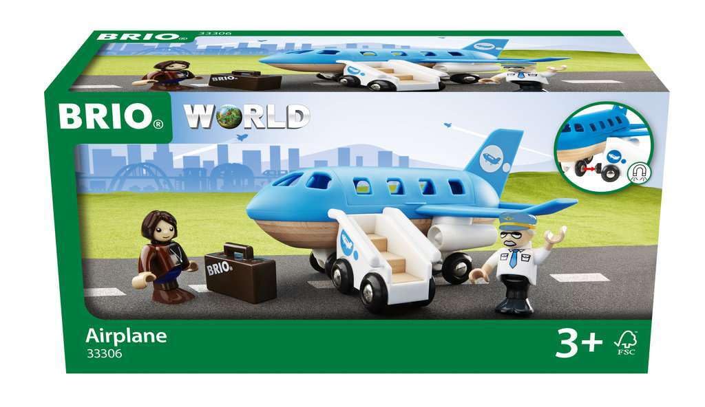 BRIO World Airplane blue interior shows two poseable figures ready for adventure.