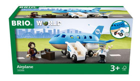 BRIO World Airplane blue interior shows two poseable figures ready for adventure.