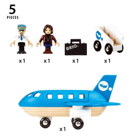 BRIO FSC-certified materials indicate sustainable forest sourcing for the airplane set.