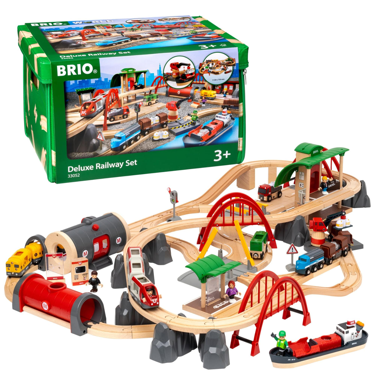 Brio World Deluxe Railway Set with trains and tracks sparks imaginative storytelling opportunities.