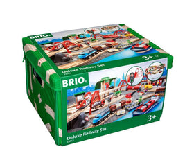 Brio World Deluxe Railway Set metro scene inspires urban exploration and imaginative journeying.