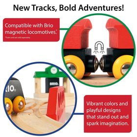 BRIO World Expansion Intermediate wooden tracks layout demonstrates durable, FSC-certified materials for long-lasting play